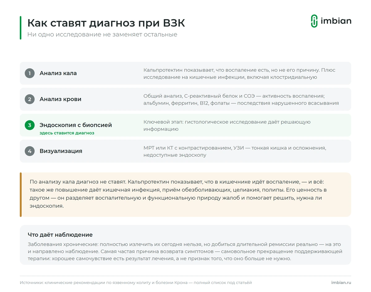 Как ставят диагноз при воспалительных заболеваниях кишечника