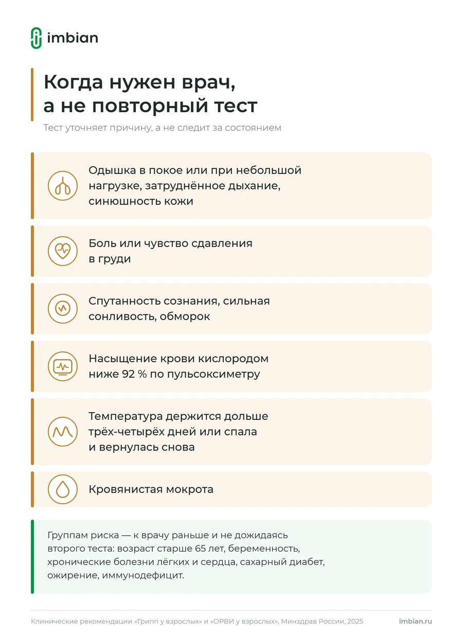 Когда при отрицательном тесте нужен врач, а не повторное тестирование